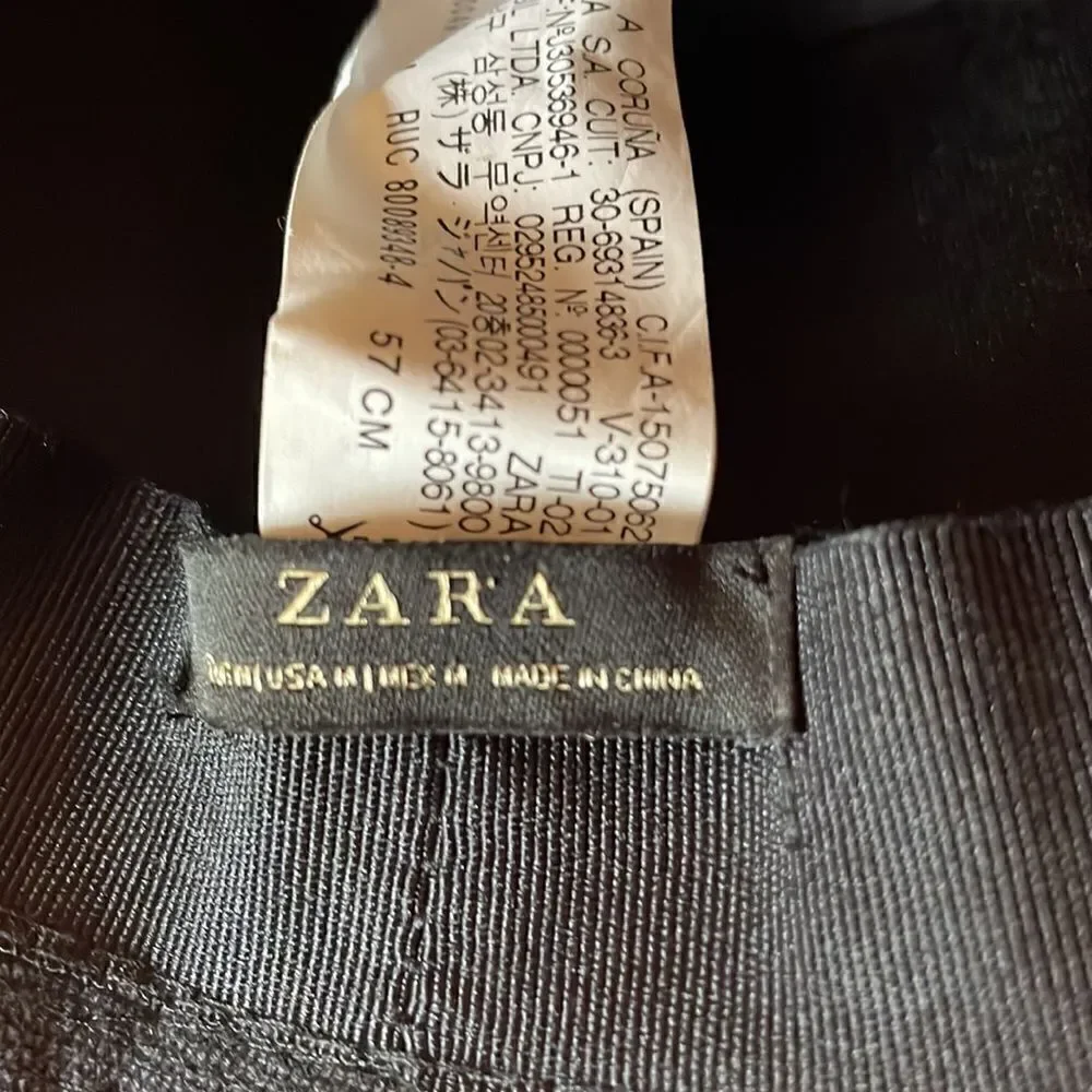 Zara Black Fedora Hat - M/57CM